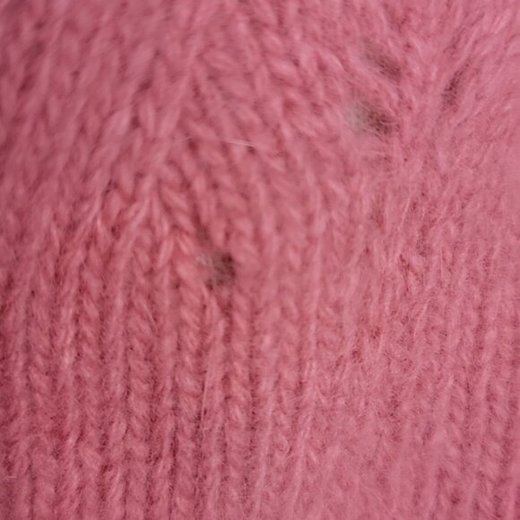 ALPENBLICK Pink Pointelle Knit Turtleneck Mock Neck Button Shoulder Sweater VTG - Picture 8 of 11